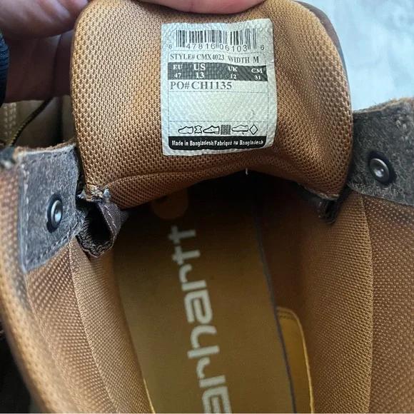 Carhartt Men's lightweight wedge Moc Toe Chukka DK Brown Work Boots sz 13 - Picture 9 of 9